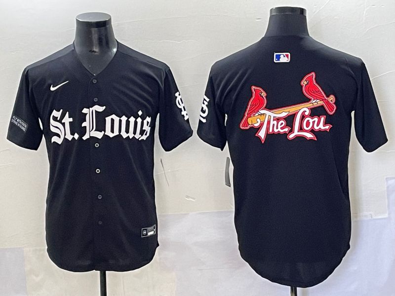 Men 2025 St.Louis Cardinals Blank Black Five generations Joint Name Nike MLB Jersey style 4